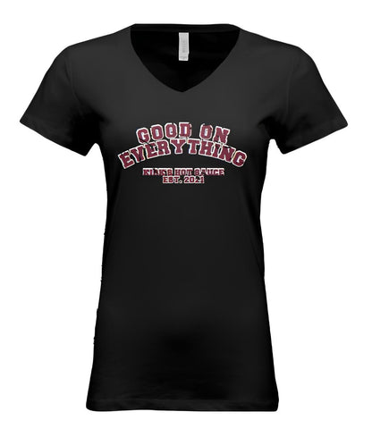 Good On Everything T-Shirt - Women's Fit V-Neck, Black